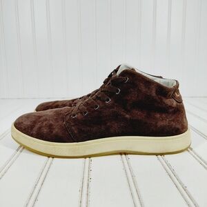 Aureus Aum Brown Suede Hi Lace-Up Casual Sneakers E952